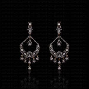 Victorian earrings, bridal design, Victorian polki