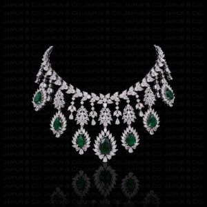 Diamond design, Necklace , Emerald Diamond necklace